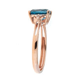Karlee 10K Rose Gold Cushion-Cut Brazilian London Blue Topaz Ring