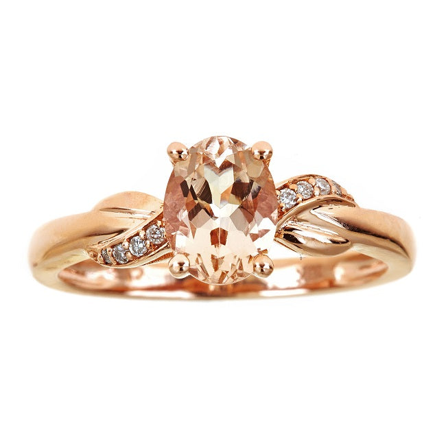 Haven 10K Rose Gold Oval-Cut Madagascar Morganite Ring