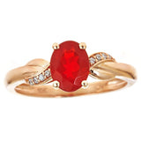 Melody 10K Rose Gold Oval-Cut Mexican Fire Opal Ring