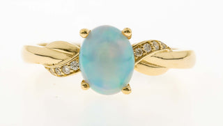 Wrigley 10K Yellow Gold Oval-Cut Natural African Opal Ring
