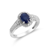 Amiya 14K White Gold Oval-Cut Ceylon Blue Sapphire Ring