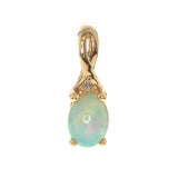 Ximena 10K Yellow Gold Oval-Cut Natural African Opal Pendant