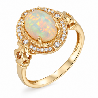 Maya 14K Yellow Gold Oval-Cut Ethiopian Opal Ring
