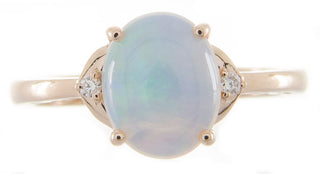 Chelsea 10K Rose Gold Oval-Cut Natural African Opal Ring