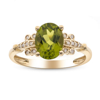 Alayah 10K Yellow Gold Oval-Cut Manchurian Peridot Ring
