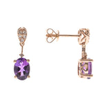 Haley 14K Rose Gold Oval-Cut Brazilian Amethyst Earring