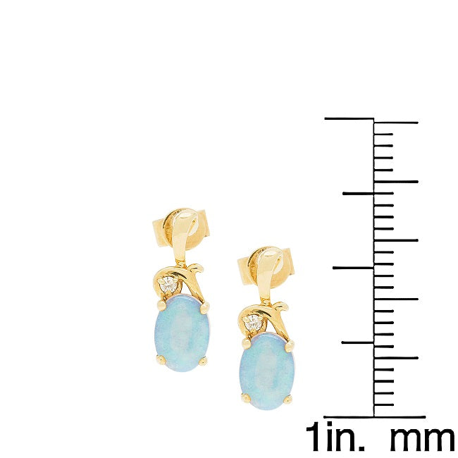 Arlet 14K Yellow Gold Oval-Cut Natural African Opal Earrings