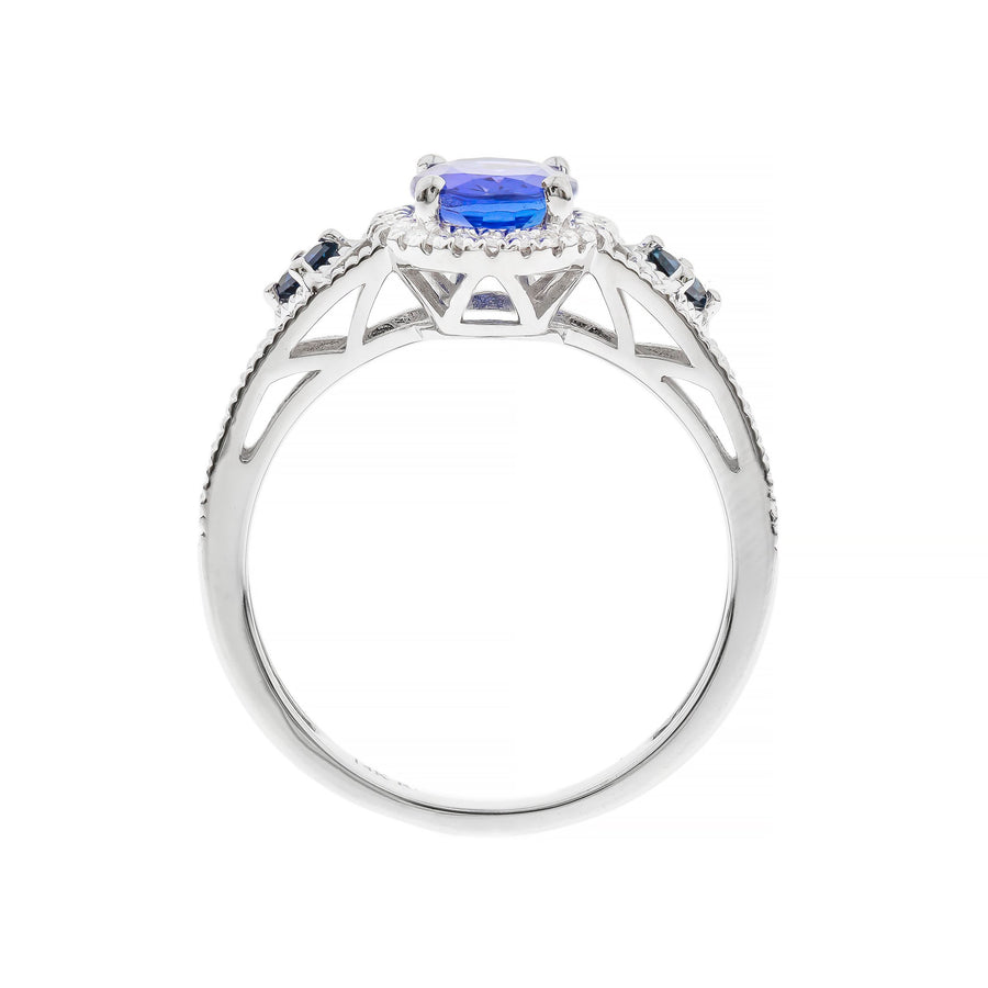 Amelia 14K White Gold Oval-Cut Tanzanite Ring