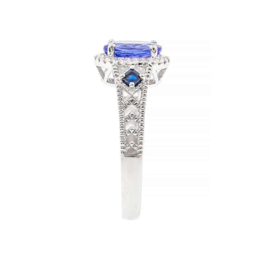 Amelia 14K White Gold Oval-Cut Tanzanite Ring