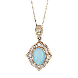 Amelia 14K Yellow Gold Oval-Cut Ethiopian Opal Pendant