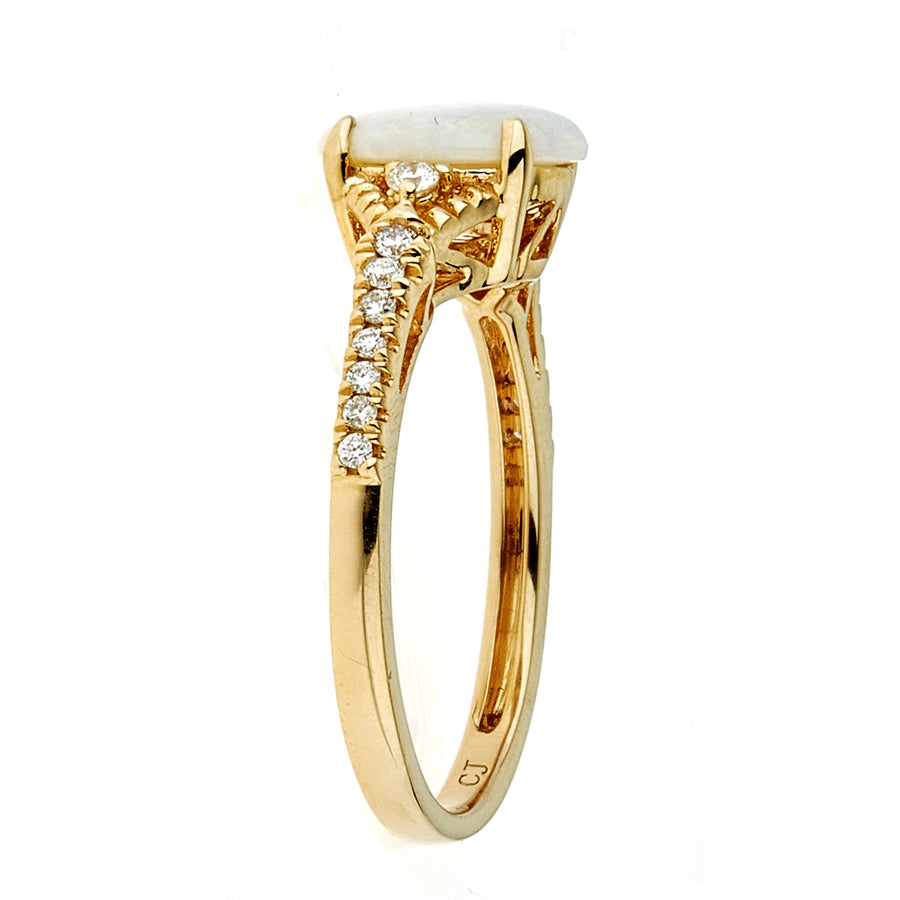 Brooke 10K Yellow Gold Oval-Cut Australian Opal Ring