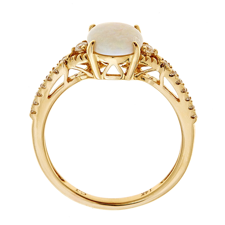 Brooke 10K Yellow Gold Oval-Cut Australian Opal Ring