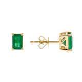 Katalina 10K Yellow Gold Emerald-Cut Natural Zambian Emerald Earring