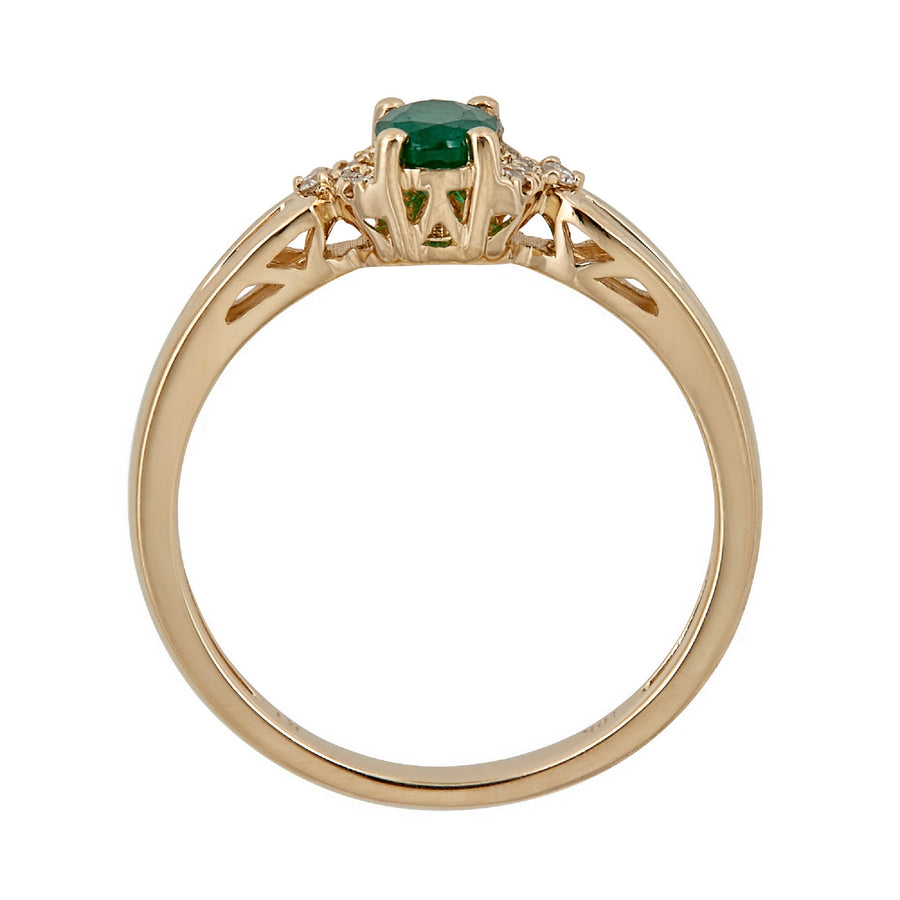 Rue 10K Yellow Gold Oval-Cut Natural Zambian Emerald Ring