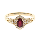 Cecilia 10K Yellow Gold Oval-Cut  Mozambique Ruby Ring