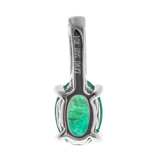 Norah 10K White Gold Oval-Cut Natural Zambian Emerald Pendant