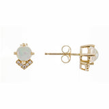 Kennedy 10K White Gold Round-Cut Ethiopian Opal Earrings