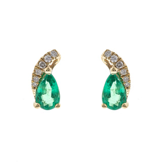Celeste 10K Yellow Gold Pear-Cut Emerald Earring