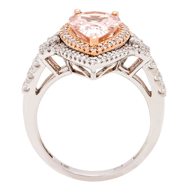 Parker 14K Two Tone Gold Pear-Cut Morganite Ring