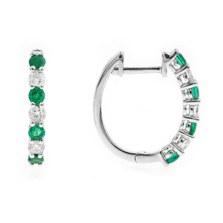 Aaliyah 14K White Gold Round-cut Natural Zambian Emerald Earrings