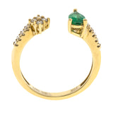 Natalia 10K Yellow Gold Pear-Cut Emerald Ring