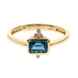 Kaylin 14K Yellow Gold Emerald-Cut Brazilian London Blue Topaz Ring