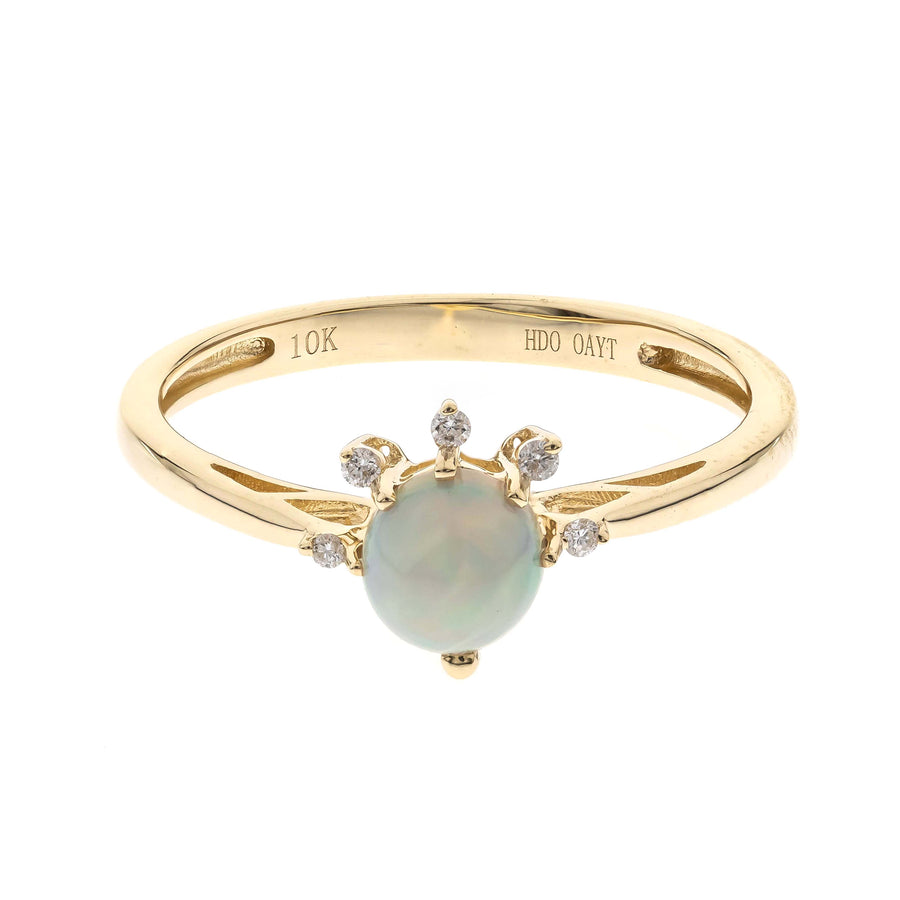 Adeline 10K Yellow Gold Round-Cut Ethiopian Opal Ring