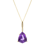 Madison 10K Yellow Gold Pear-Cut Brazilian Amethyst Pendant