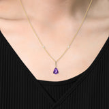 Madison 10K Yellow Gold Pear-Cut Brazilian Amethyst Pendant