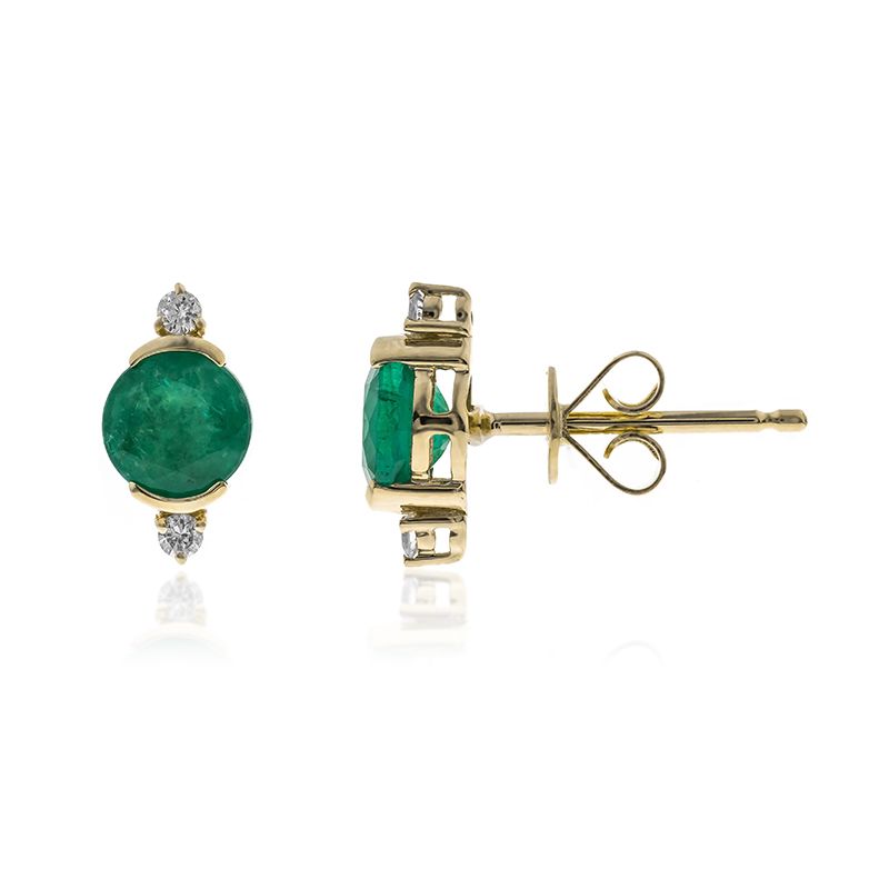 Tori  14K Yellow Gold Round-Cut Emerald Earrings