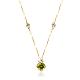 Norah 10K Yellow Gold Cushion-Cut Peridot Pendant