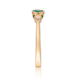 Timeless Beauty: Audrey 10K Yellow Gold Ring with Round-Cut Natural Zambian Emerald