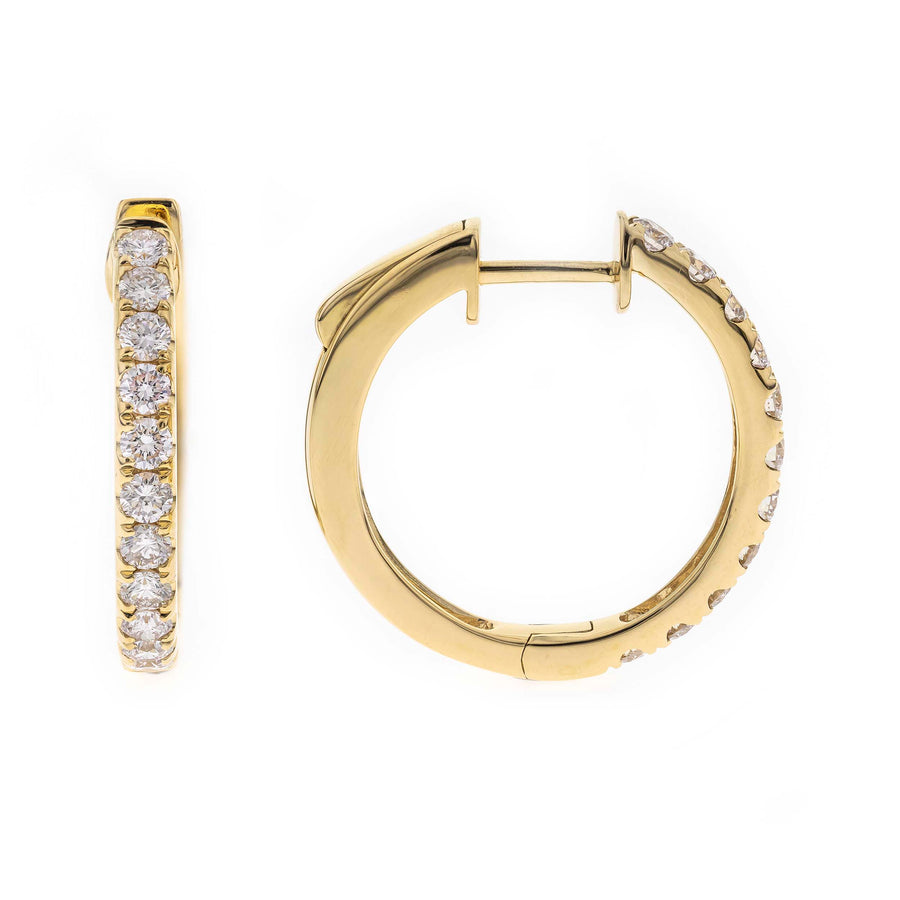 Georgina 14K Yellow Gold Round-Cut White Diamond Earrings