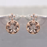 Georgia 10K Rose Gold Round-Cut Morganite Earrings