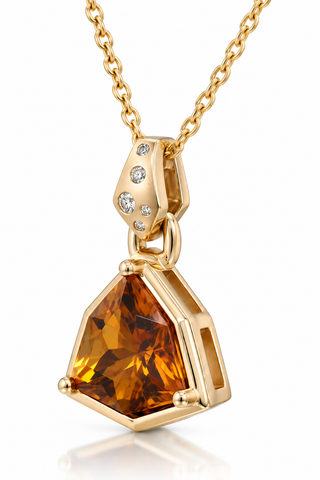 Valerie 14K Yellow Gold Trillion-Cut Citrine Pendant