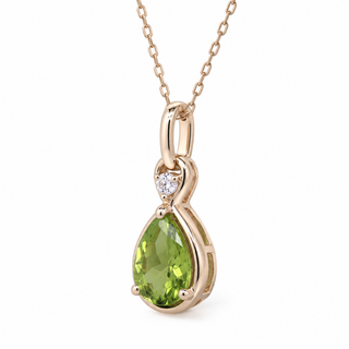 Valerie 14K Yellow Gold Pear-Cut Peridot Pendant