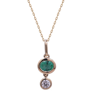 Amelie 14K Yellow Gold Oval-Cut Zambian Emerald Pendant