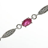 Stella 10K White Gold Oval-Cut  Mozambique Ruby Bracelet