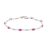 Stella 10K White Gold Oval-Cut  Mozambique Ruby Bracelet