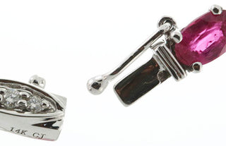 Stella 10K White Gold Oval-Cut  Mozambique Ruby Bracelet
