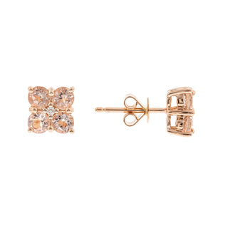 Melody 14K Rose Gold Round-Cut Madagascar Morganite Earring