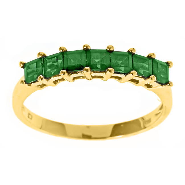 Aurora 14K Yellow Gold Square-Cut Emerald Ring