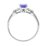 Nora 10K White Gold Round-Cut Tanzanian Tanzanite Ring