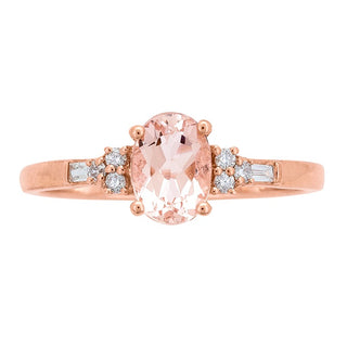 Jaelynn 10K Rose Gold Oval-Cut Madagascar Morganite Ring