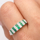 Ava 14K White Gold Square-Cut Natural Zambian Emerald Ring