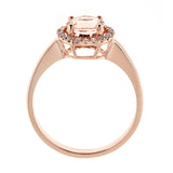 Alina 10K Rose Gold Round-Cut Madagascar Morganite Ring