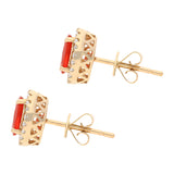 Madison 14K Yellow Gold Oval-Cut Mexican Fire Opal Earring