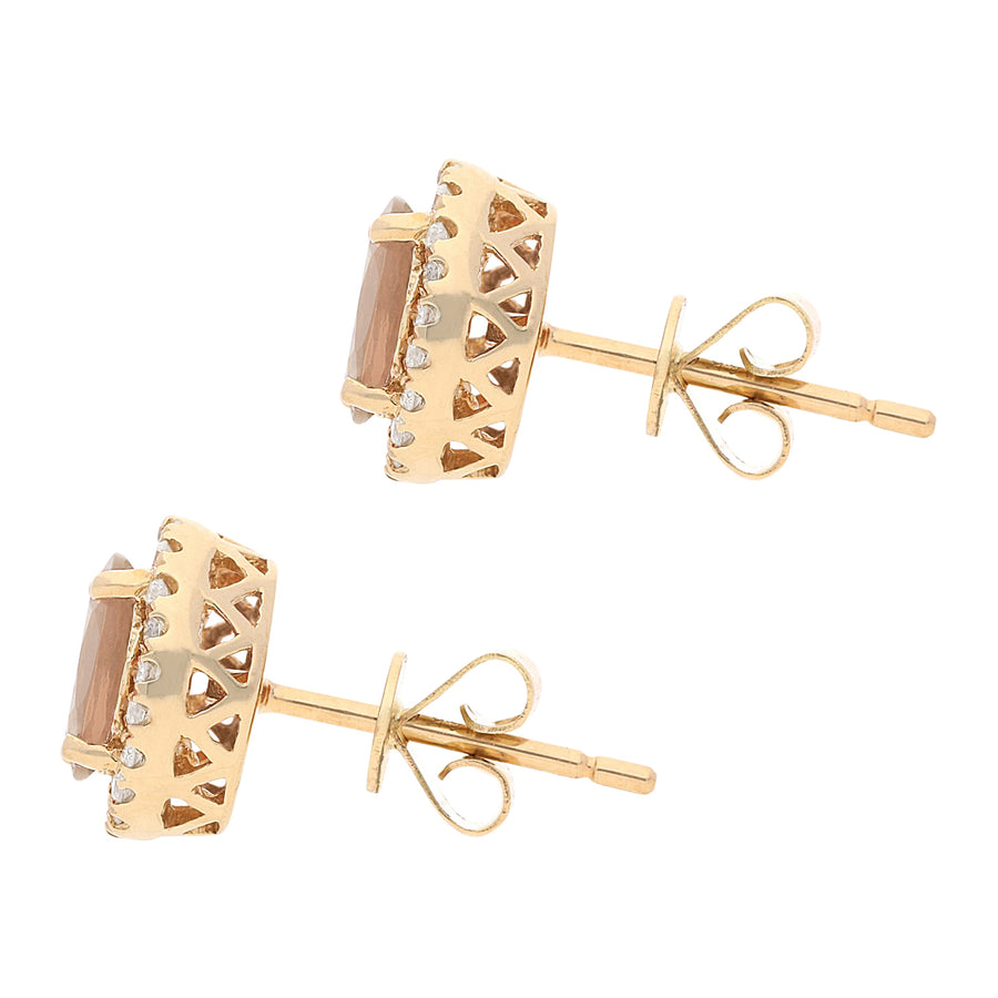 Raya 10K Rose Gold Oval-Cut Madagascar Morganite Earrings