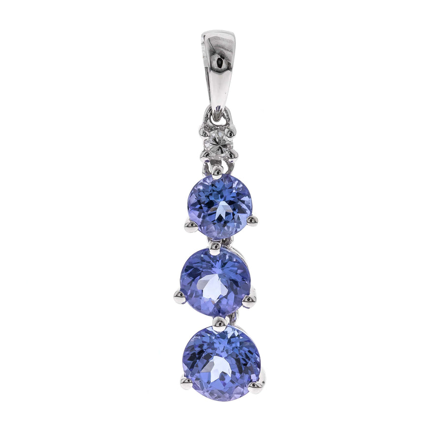 Annabella 10K White Gold Round-Cut Tanzanian Tanzanite Pendant