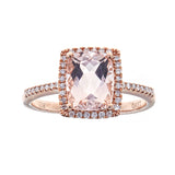 Janiyah 10K Rose Gold Cushion-Cut Madagascar Morganite Ring